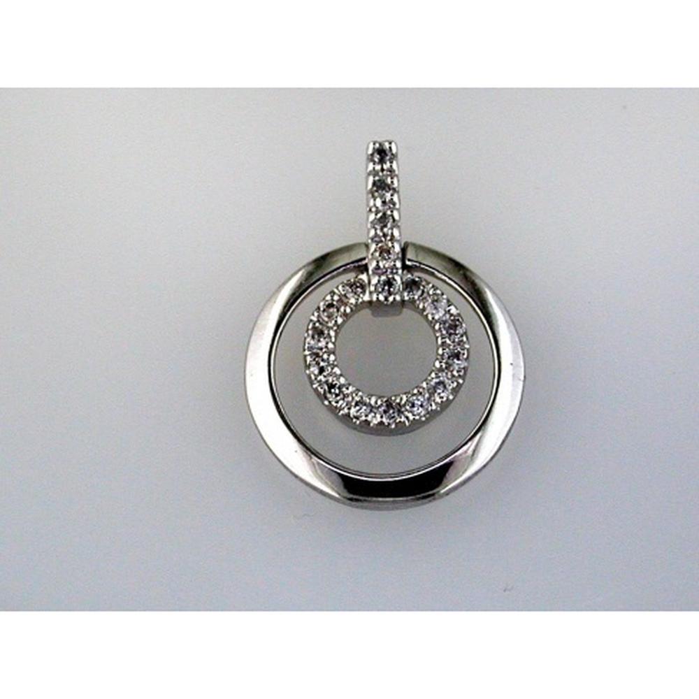 Luxe 14K White Gold Diamond Pendant - 0.10 Carat Total Diamond Weight