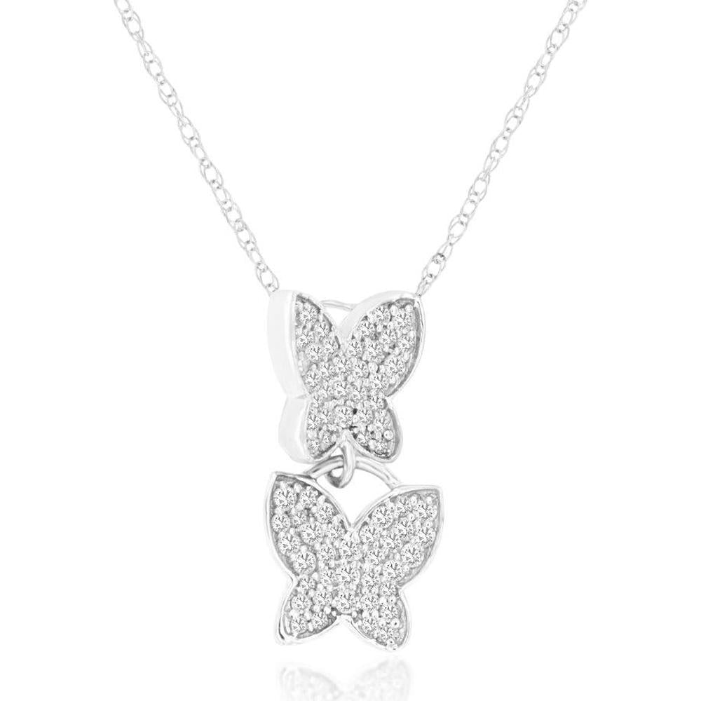 Luxe 14K White Gold Diamond Pendant - 0.24 Carat