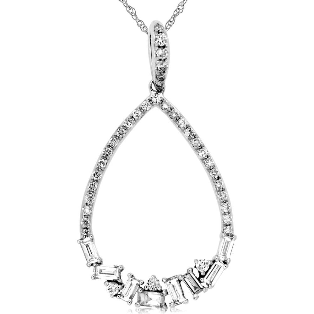 Luxe 14K White Gold Diamond Pendant - Timeless Elegance