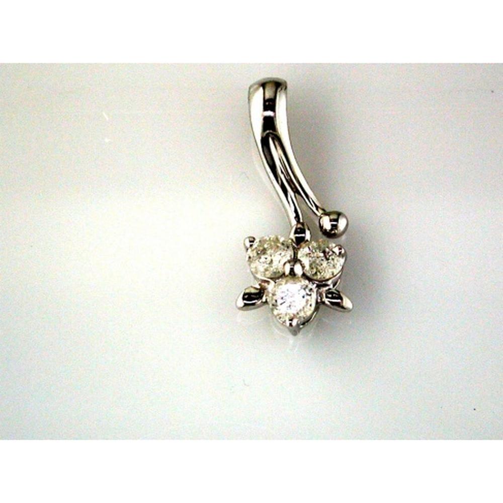 Luxe 14K White Gold Diamond Trio Pendant - Elegant Statement Piece