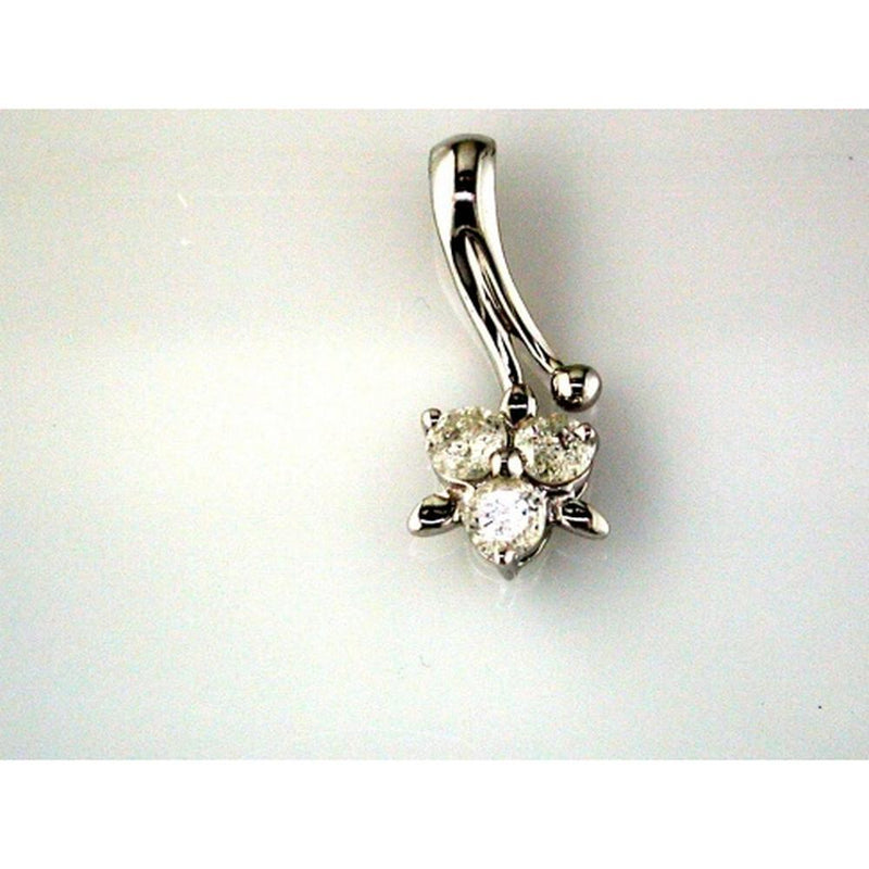 Luxe 14K White Gold Diamond Trio Pendant - Elegant Statement Piece