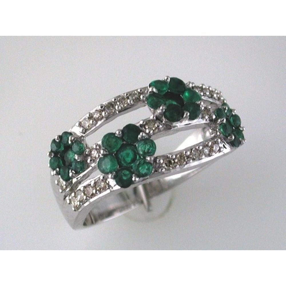 Luxe 14K White Gold Emerald and Diamond Celestial Ring