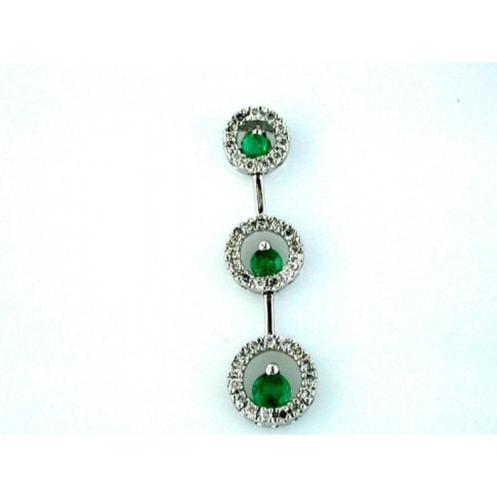 Luxe 14K White Gold Emerald & Diamond Pendant - Timeless Elegance