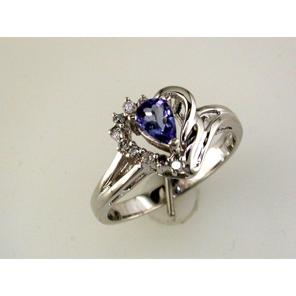 Luxe 14K White Gold Heart Tanzanite & Diamond Ring
