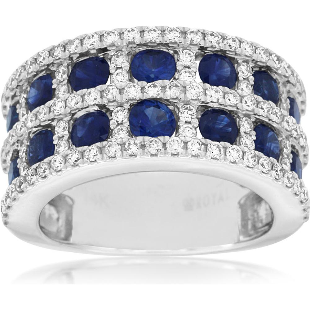Luxe 14K White Gold Sapphire & Diamond Ring - 0.92 Carat Diamond, 2.00 Carat Sapphire