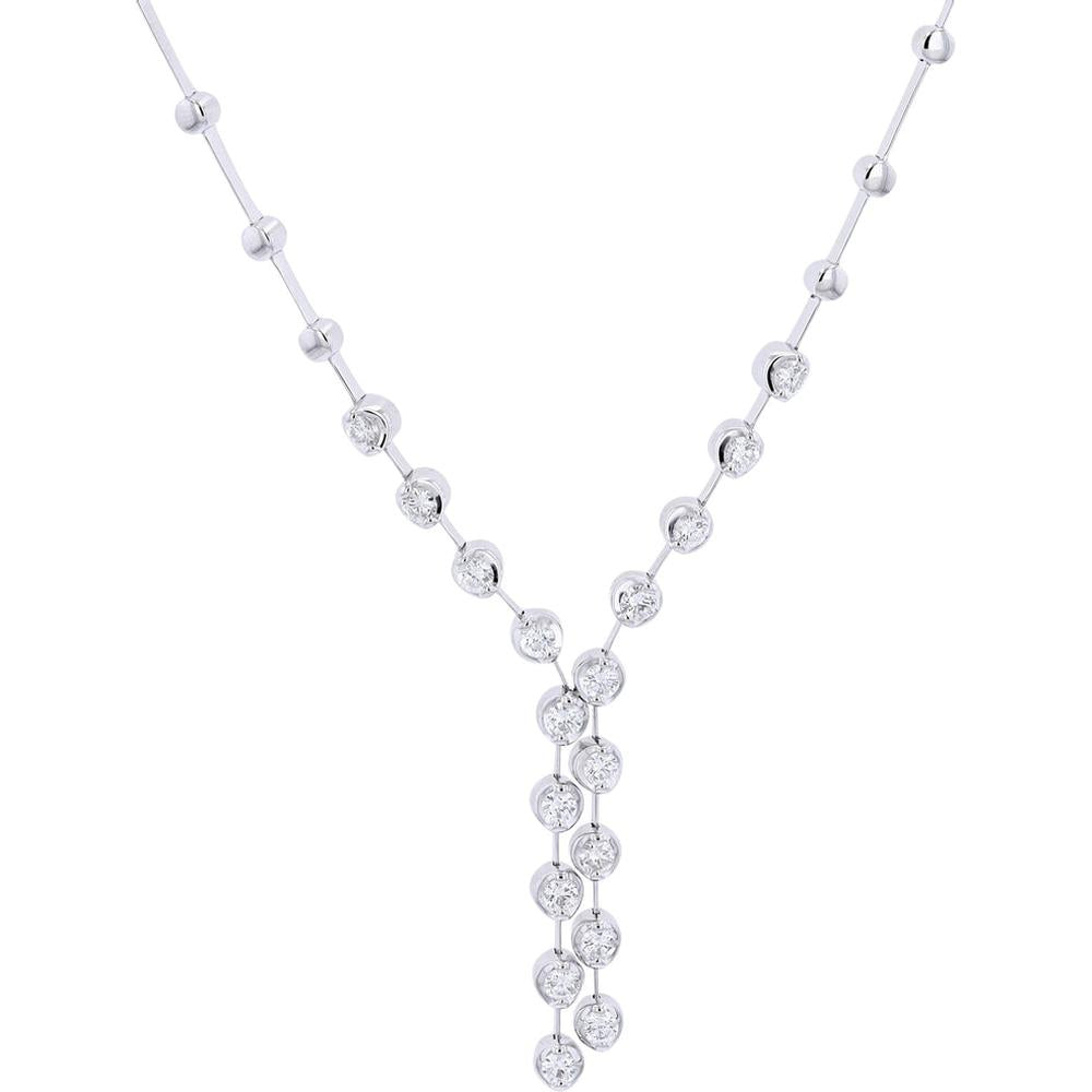 Luxe 18K White Gold Diamond Necklace - 1.50 Carat Total Weight