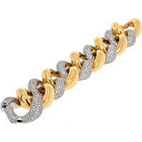 Luxe 25.00 Total Carat Weight Diamond Wide Curb Link Bracelet in 14K or 18K Gold