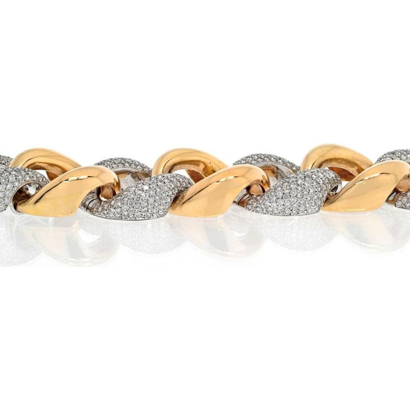 Luxe 25.00 Total Carat Weight Diamond Wide Curb Link Bracelet in 14K or 18K Gold