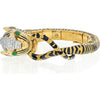 David Webb Luxe Tiger Motif Bracelet with Diamonds and Emeralds in Platinum & 18K Yellow Gold
