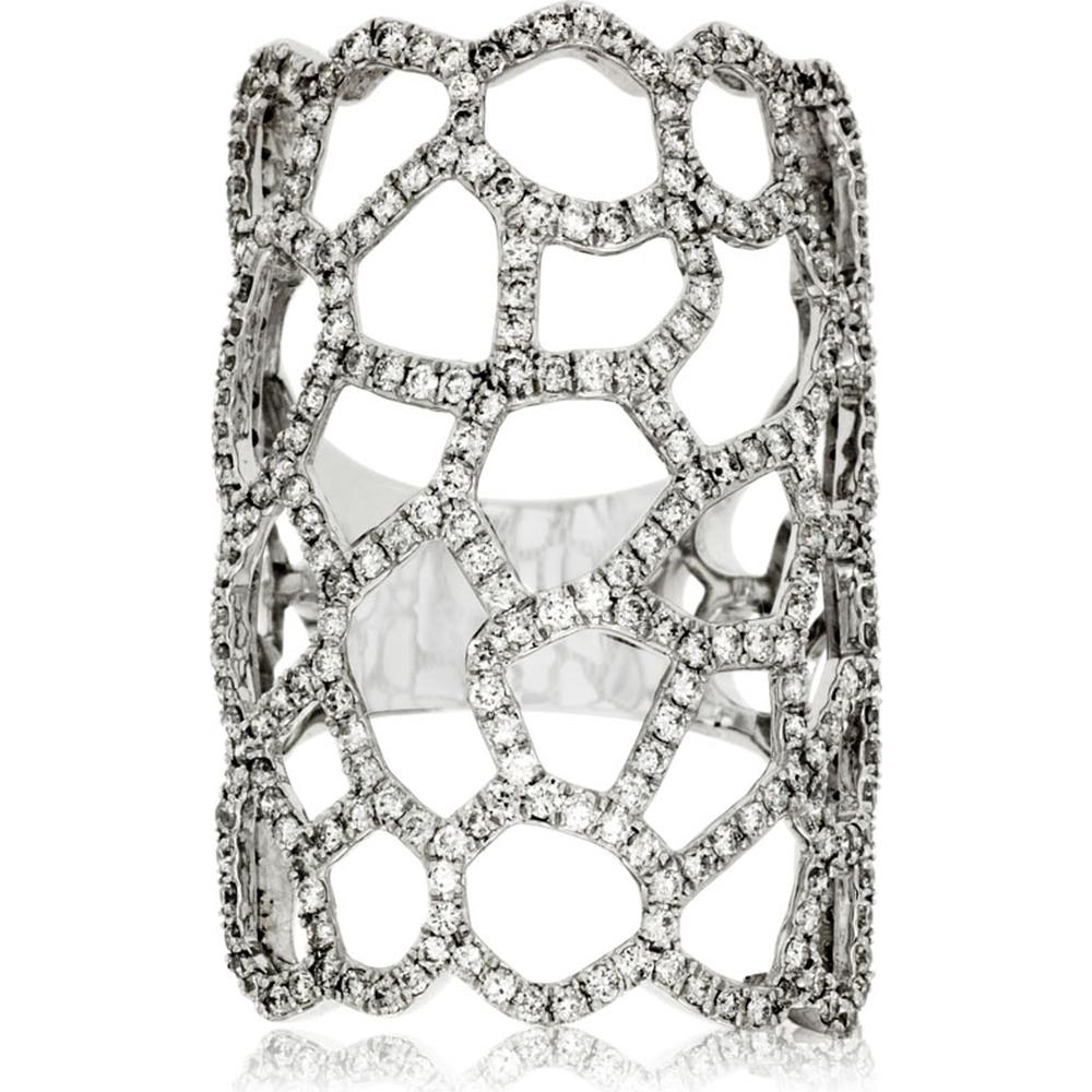 Luxurious 14K White Gold Diamond Ring - 1.75 Carat