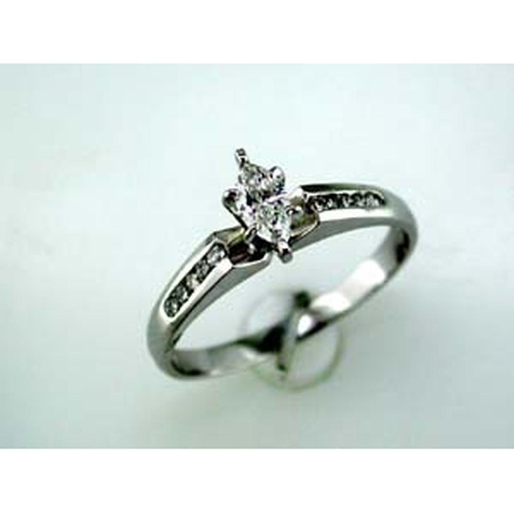 Luxurious 14K White Gold Marquise Diamond Engagement Ring - 0.33 Carat Total Diamond Weight