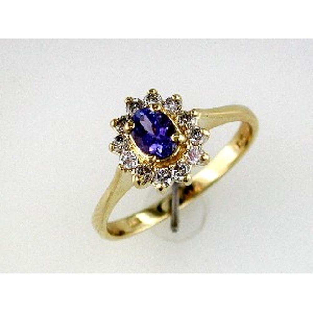 Luxurious 14K Yellow Gold 0.55 Carat Tanzanite & 0.30 Carat Diamond Ring