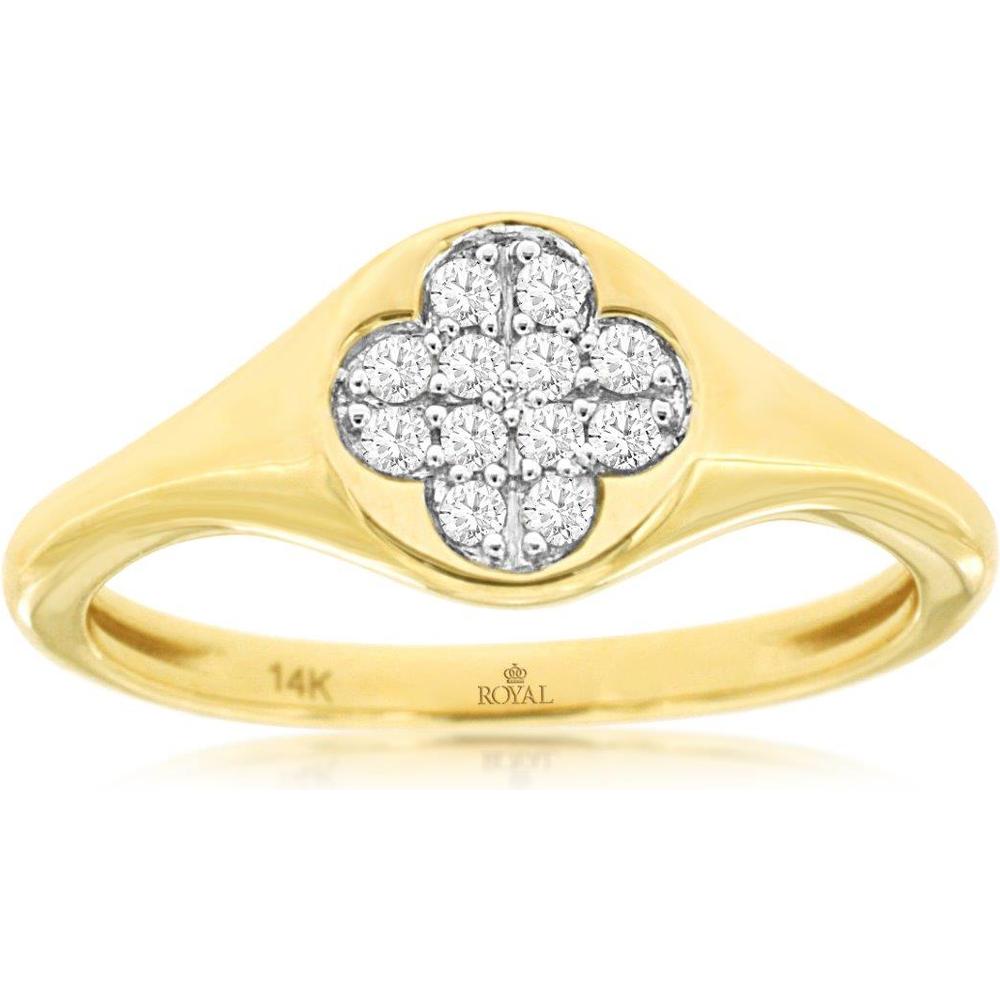 Luxurious 14K Yellow Gold Diamond Ring