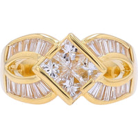 Luxurious 18K Yellow Gold Diamond Ring - 1.77 Carat Total Diamond Weight