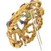 Luxurious David Webb Multigem Brooch with Emeralds, Rubies, and Diamonds - Platinum & 18K Yellow Gold