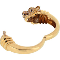 Luxurious David Webb Tiger Diamond and Enamel Animal Bangle Bracelet