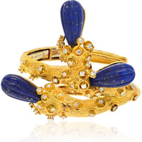 Luxurious David Webb Vintage Lapis Lazuli and Diamond Cuff Bracelet