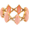 David Webb Luxurious Marquise Coral and Diamond Link Bracelet