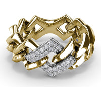 Lynq Band with Pavé Set Round Diamond Center Link by Fana - 0.21 Carat Total Diamond Weight