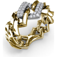 Lynq Band with Pavé Set Round Diamond Center Link by Fana - 0.21 Carat Total Diamond Weight