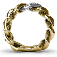 Lynq Band with Pavé Set Round Diamond Center Link by Fana - 0.21 Carat Total Diamond Weight