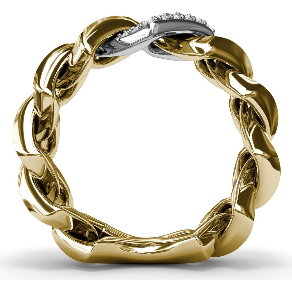 Lynq Band with Pavé Set Round Diamond Center Link by Fana - 0.21 Carat Total Diamond Weight