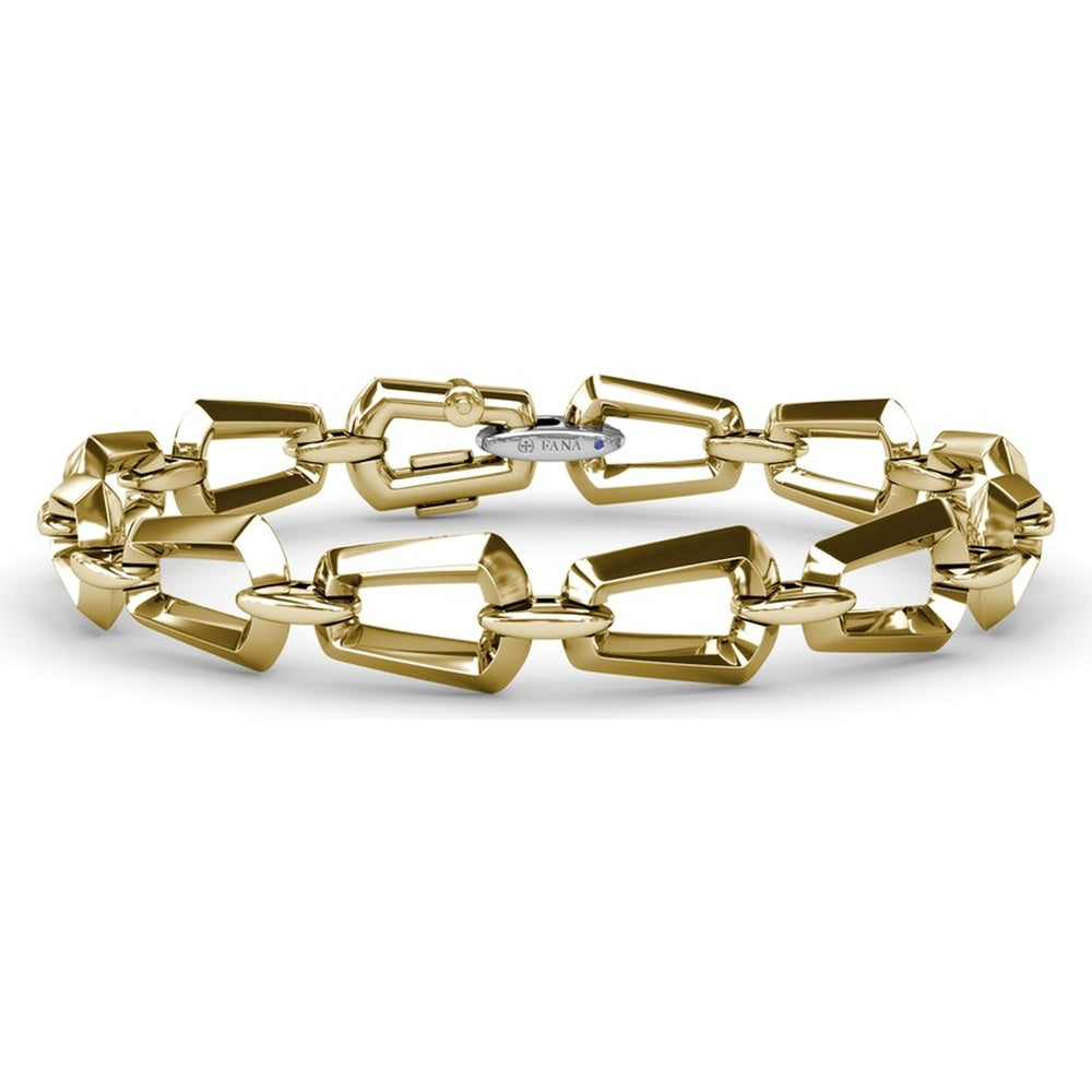 Lynq Bracelet with Angular Links and Accent Diamonds by Fana - 0.19 Carat Total Diamond Weight