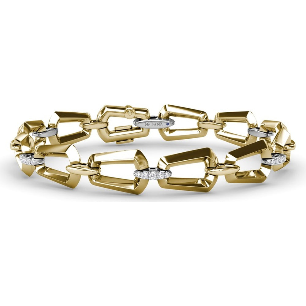 Lynq Bracelet with Pavé-Set Round Diamond Links by Fana - 0.51 Carat Total Diamond Weight