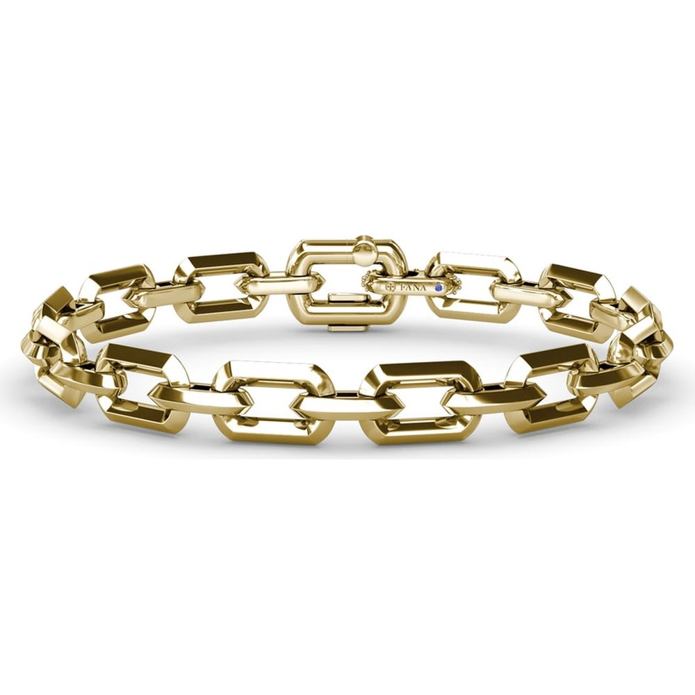 Lynq Bracelet with Rectangular Links and Pavé Set Round Diamonds by Fana - 0.17 Carat Total Diamond Weight