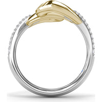 Lynq Bypass Ring with Pavé Set Round Diamonds by Fana - 0.26 Carat Total Diamond Weight