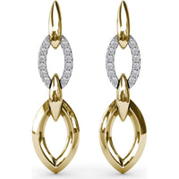 Lynq Drop Earrings with Interlocking Marquise-Shaped Links and Pavé Diamonds by Fana - 0.32 Carat Total Diamond Weight