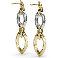 Lynq Drop Earrings with Interlocking Marquise-Shaped Links and Pavé Diamonds by Fana - 0.32 Carat Total Diamond Weight