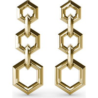 Lynq Drop Earrings with Linked Hexagon Openwork Frames by Fana