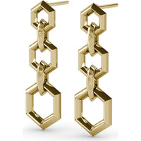 Lynq Drop Earrings with Linked Hexagon Openwork Frames by Fana