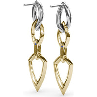 Lynq Drop Earrings with Pavé Diamond Marquise Link and Pointed Shield Drop by Fana - 0.42 Carat Total Diamond Weight