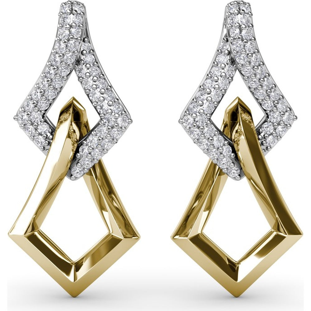 Lynq Drop Earrings with Pavé Set Round Diamonds by Fana - 0.50 Carat Total Diamond Weight