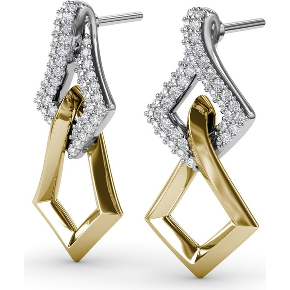 Lynq Drop Earrings with Pavé Set Round Diamonds by Fana - 0.50 Carat Total Diamond Weight