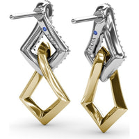 Lynq Drop Earrings with Pavé Set Round Diamonds by Fana - 0.50 Carat Total Diamond Weight