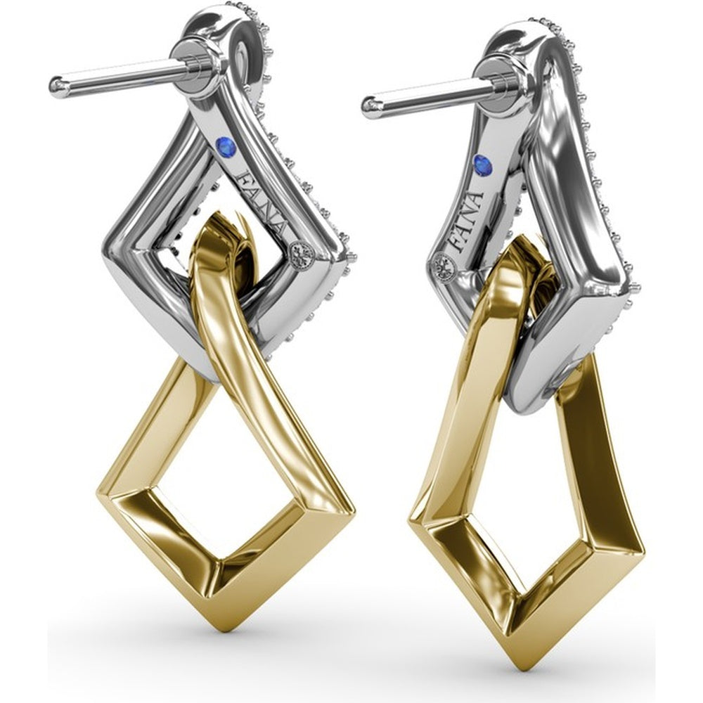 Lynq Drop Earrings with Pavé Set Round Diamonds by Fana - 0.50 Carat Total Diamond Weight