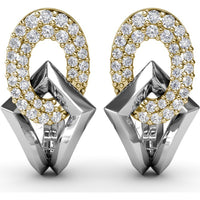 Lynq Drop Earrings with Pavé Set Round Diamonds by Fana - 0.71 Carat Total Diamond Weight
