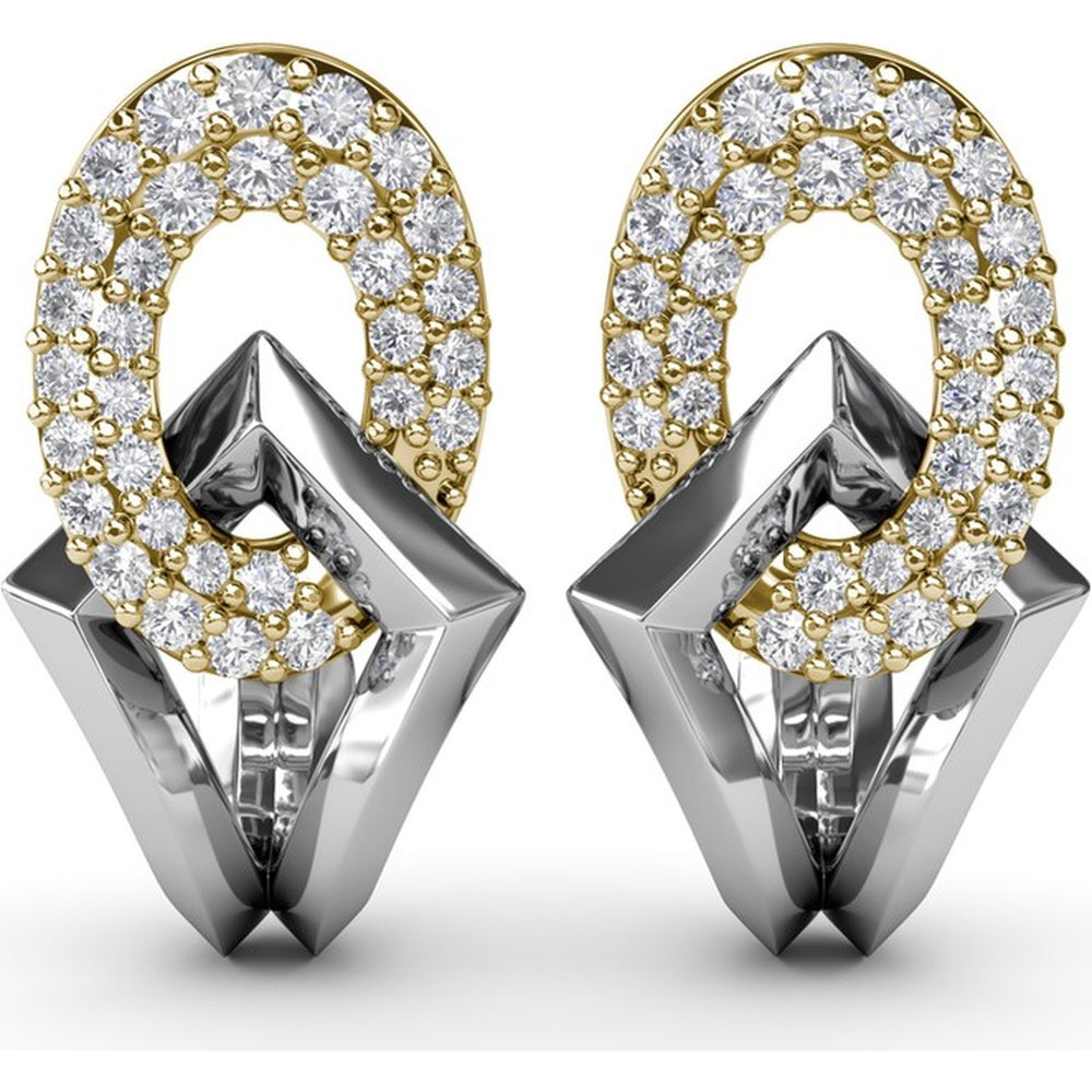 Lynq Drop Earrings with Pavé Set Round Diamonds by Fana - 0.71 Carat Total Diamond Weight