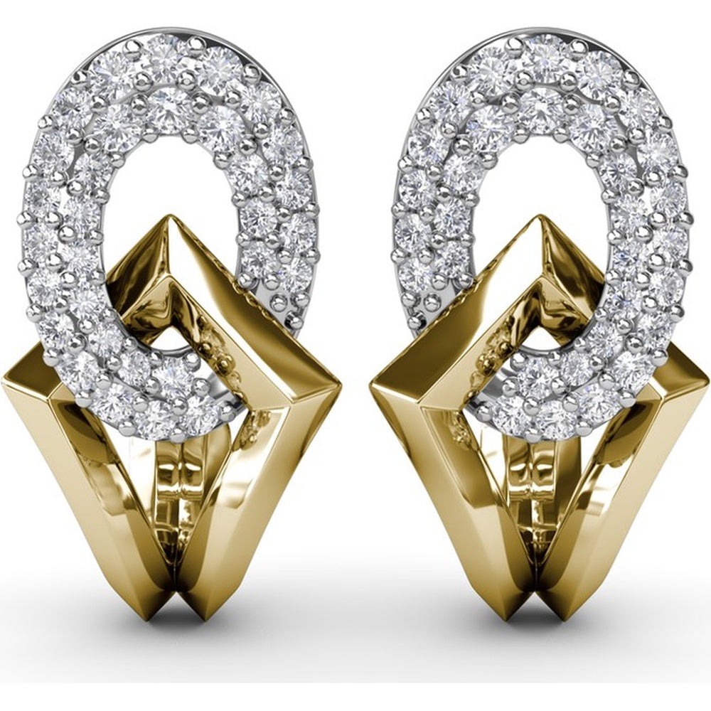 Lynq Drop Earrings with Pavé Set Round Diamonds by Fana - 0.71 Carat Total Diamond Weight