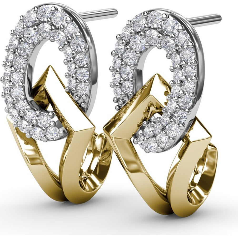 Lynq Drop Earrings with Pavé Set Round Diamonds by Fana - 0.71 Carat Total Diamond Weight