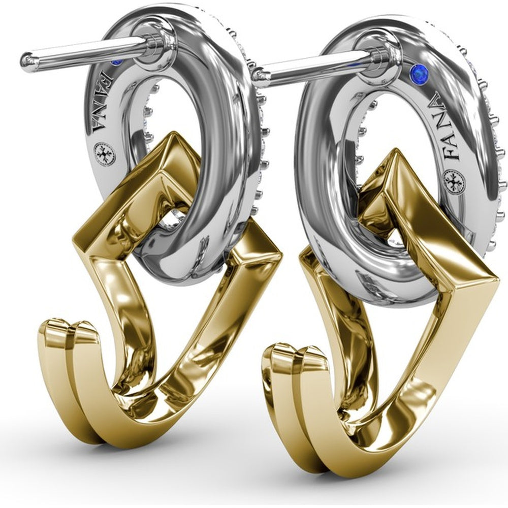Lynq Drop Earrings with Pavé Set Round Diamonds by Fana - 0.71 Carat Total Diamond Weight