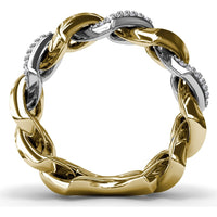 Lynq Geometric Band with Pavé Set Round Diamonds by Fana - 0.39 Carat Total Diamond Weight