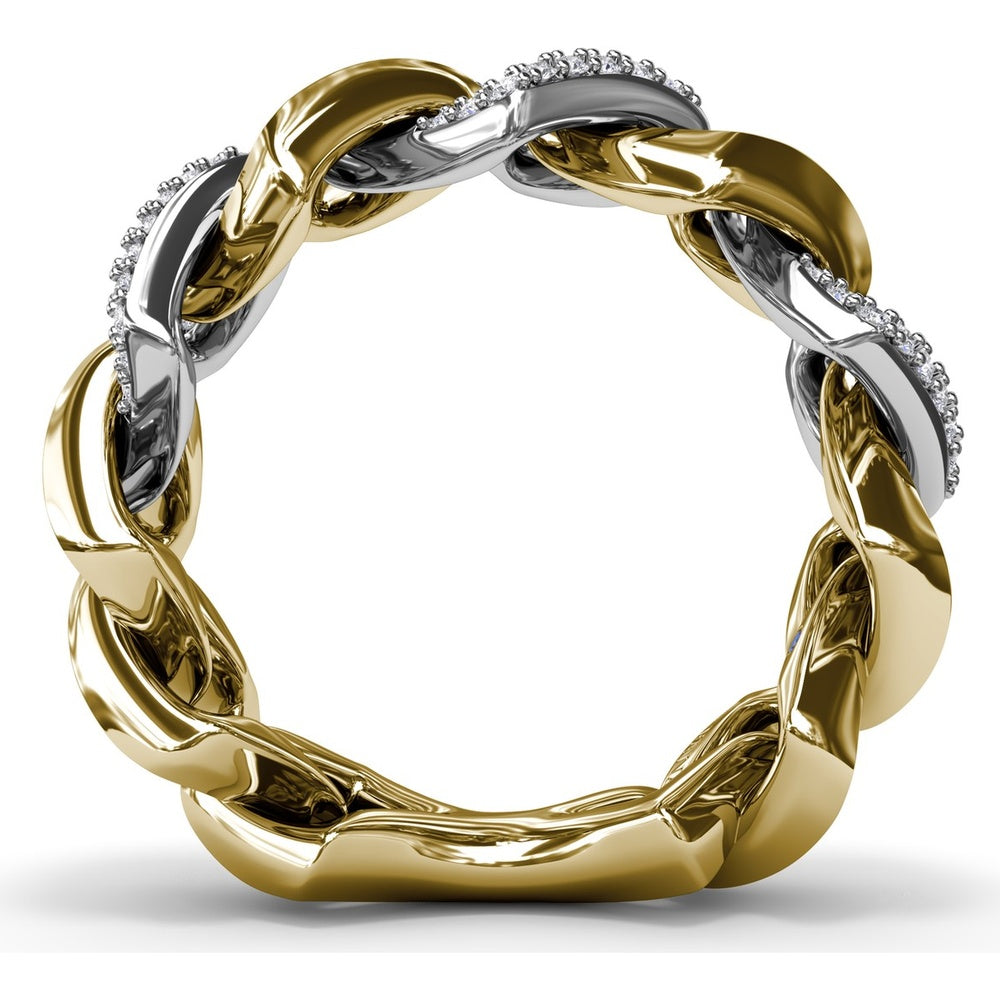 Lynq Geometric Band with Pavé Set Round Diamonds by Fana - 0.39 Carat Total Diamond Weight
