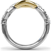 Lynq Geometric Openwork Band with Pavé Set Round Diamonds by Fana - 0.30 Carat Total Diamond Weight