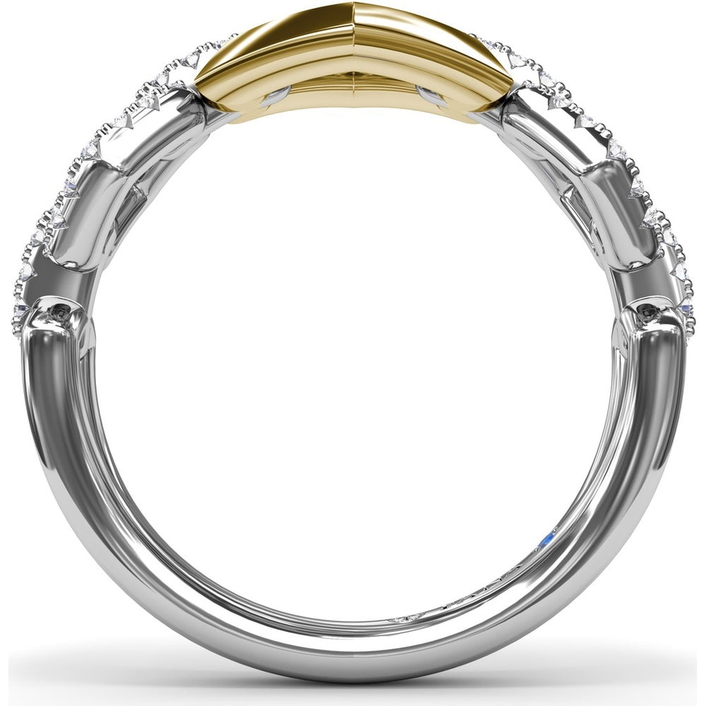 Lynq Geometric Openwork Band with Pavé Set Round Diamonds by Fana - 0.30 Carat Total Diamond Weight