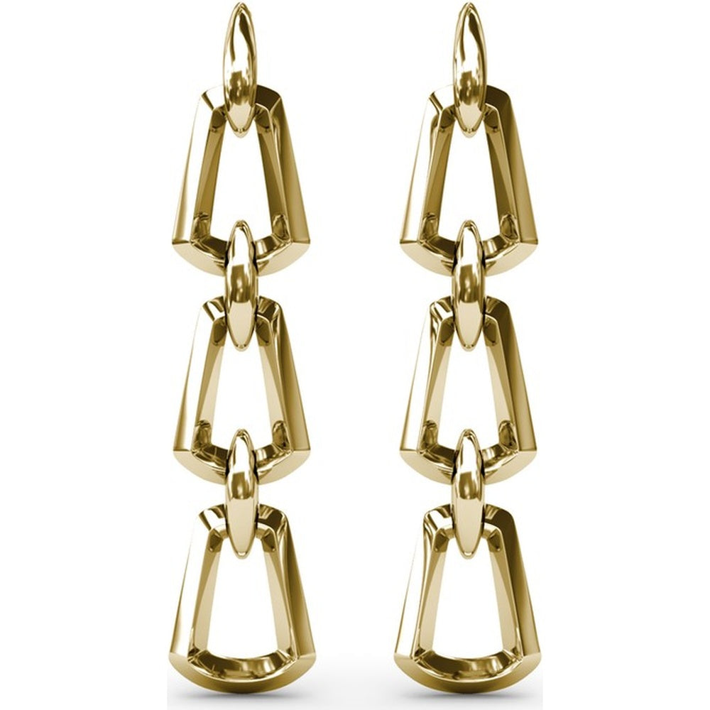 Lynq Geometric Openwork Drop Earrings with Trapezoid Links by Fana