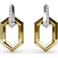 Lynq Hexagon Dangle Earrings with Pavé Set Round Diamonds by Fana - 0.22 Carat Total Diamond Weight